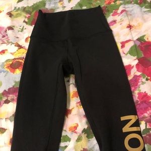 Lululemon limited edition leggings with gold logo